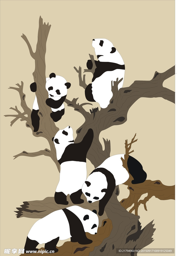 熊猫矢量图 活泼熊猫 可爱熊猫