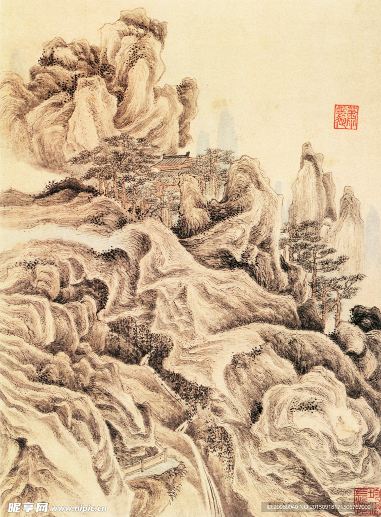 山水绘画图