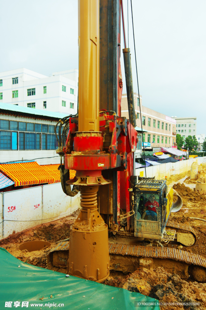 建筑工地 基桩钻井