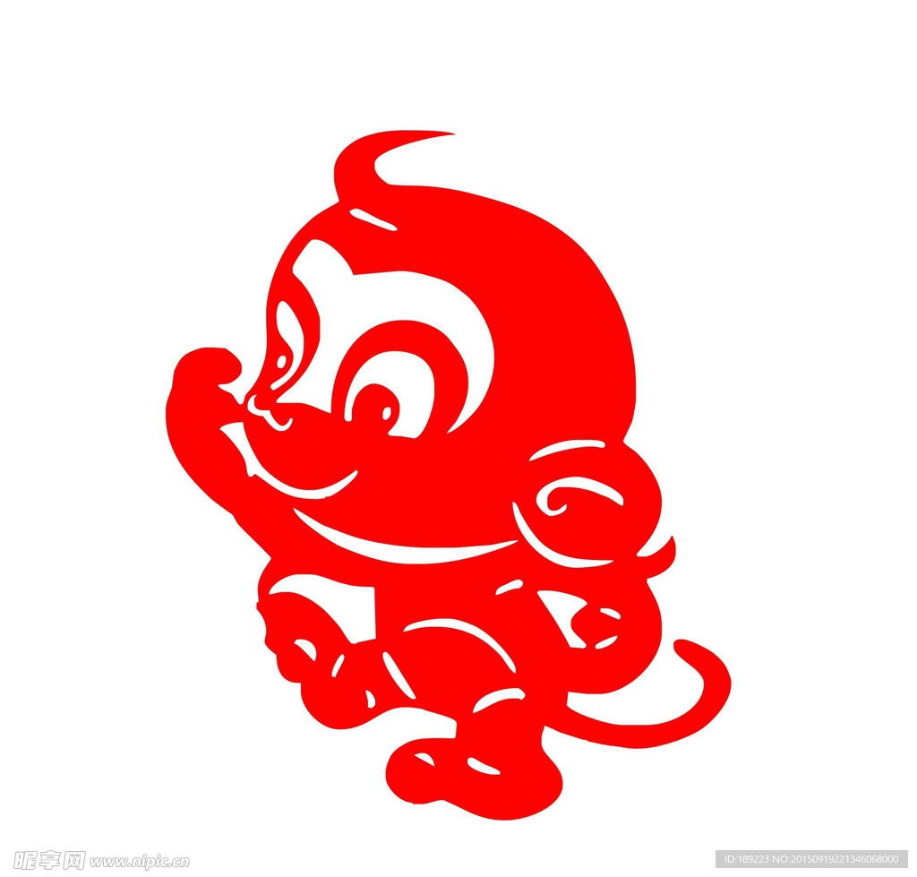 剪纸猴子