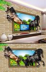 3D骏马背景墙