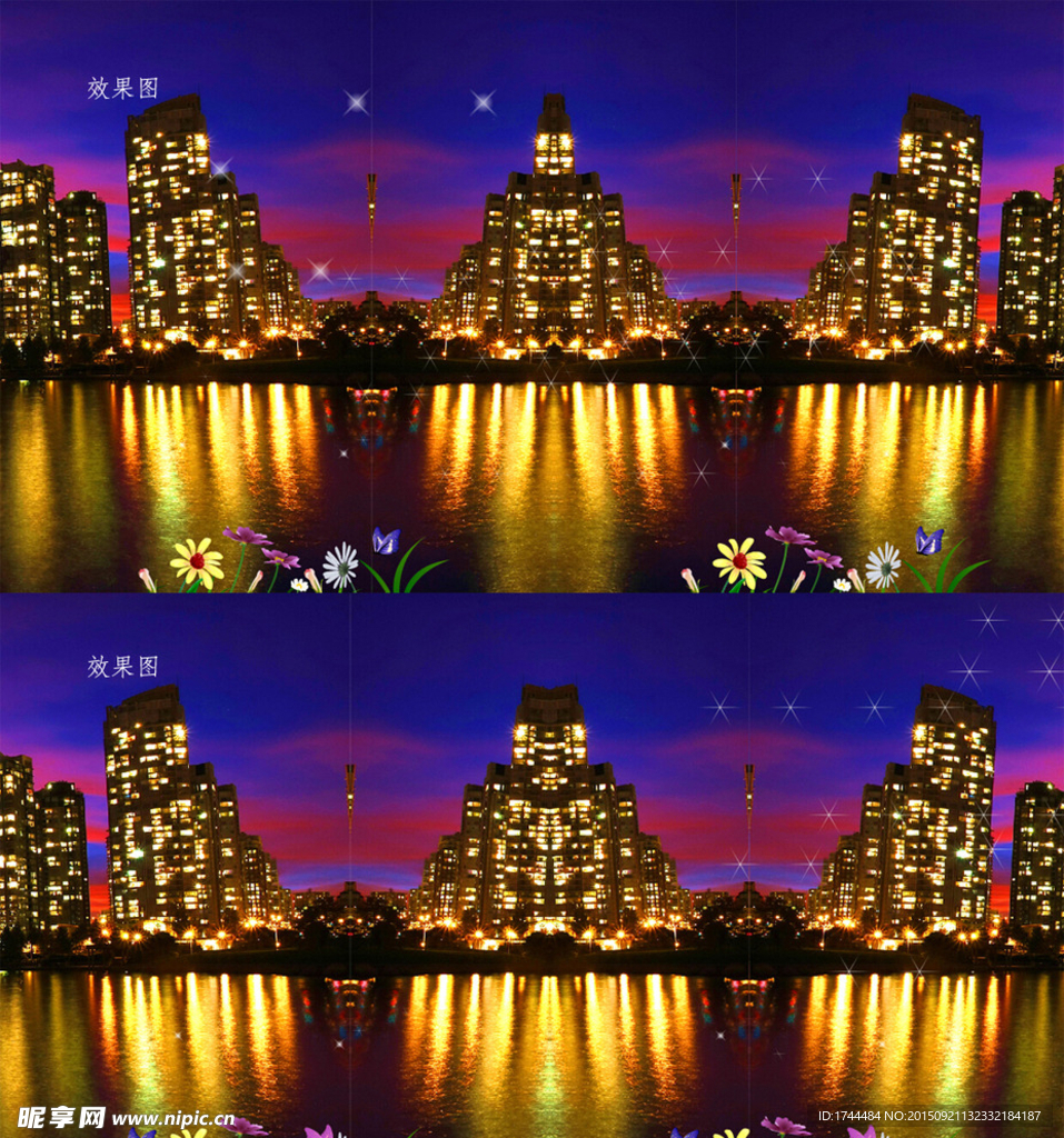 城市梦幻夜景动态视频背景