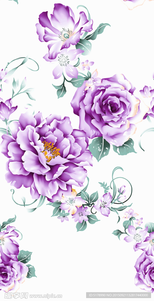 紫花 印花