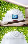 3D空间树叶背景墙