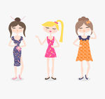 卡通女孩设计矢量素材