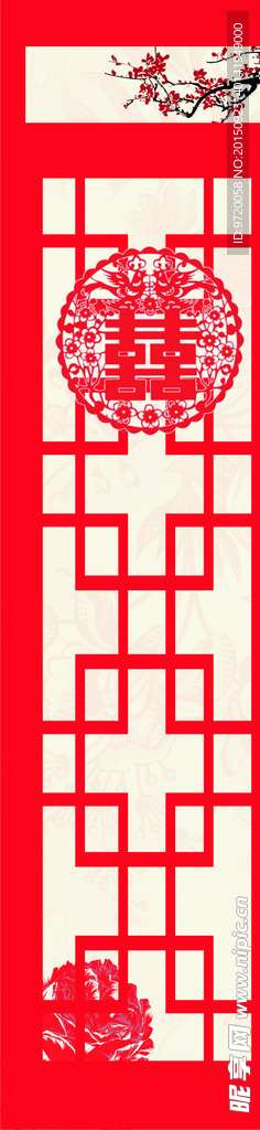 古代红色窗户