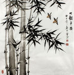 国画《竹报平安》