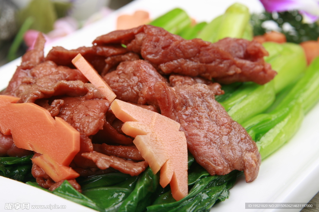 广东菜心炒牛肉