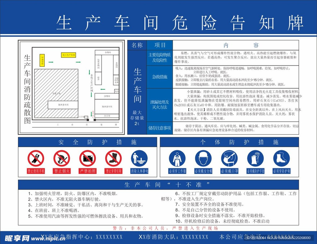 生产车间 危险告知牌