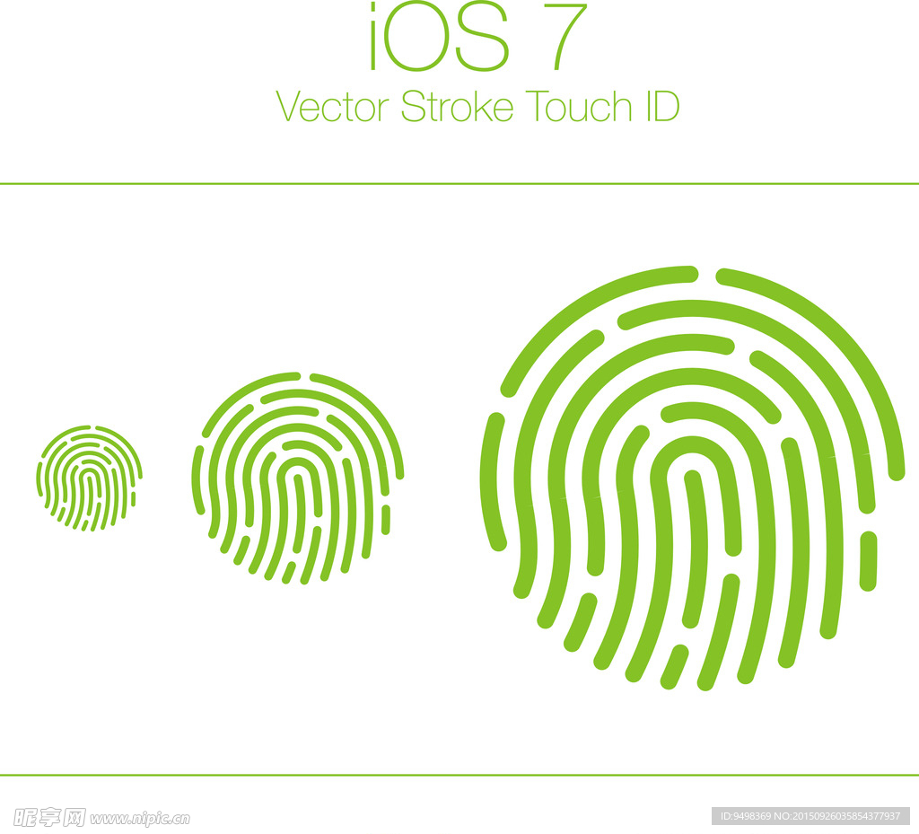 iOS7指纹CDR矢量素材