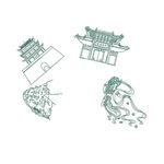 手绘名胜景区
