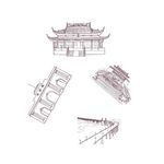 手绘名胜景区