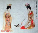 临摹《唐代仕女画》