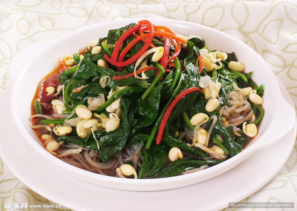 菠菜粉条胖豆芽