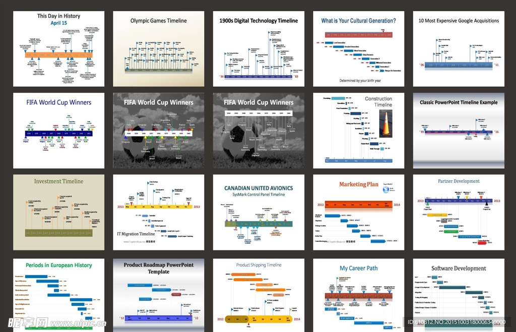 PPT图表   时间线