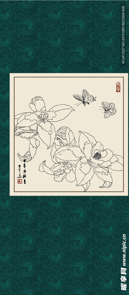 白描茶花