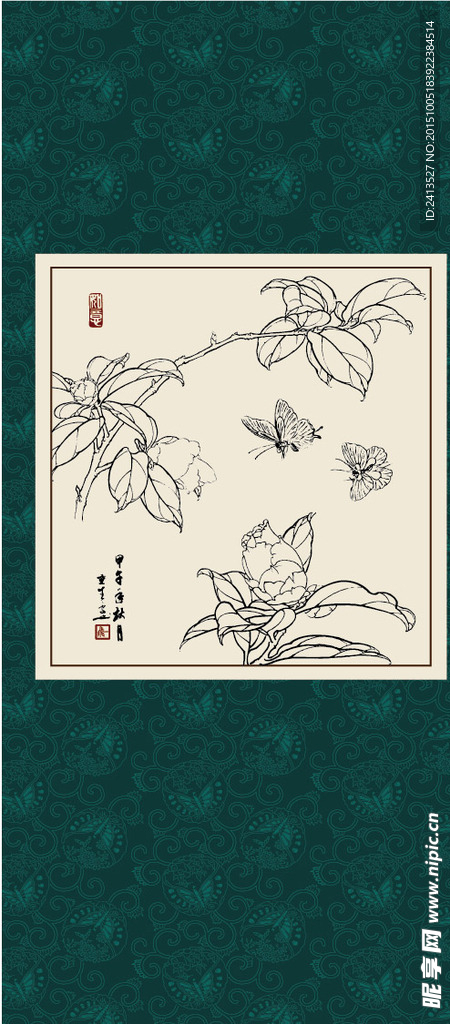 白描茶花