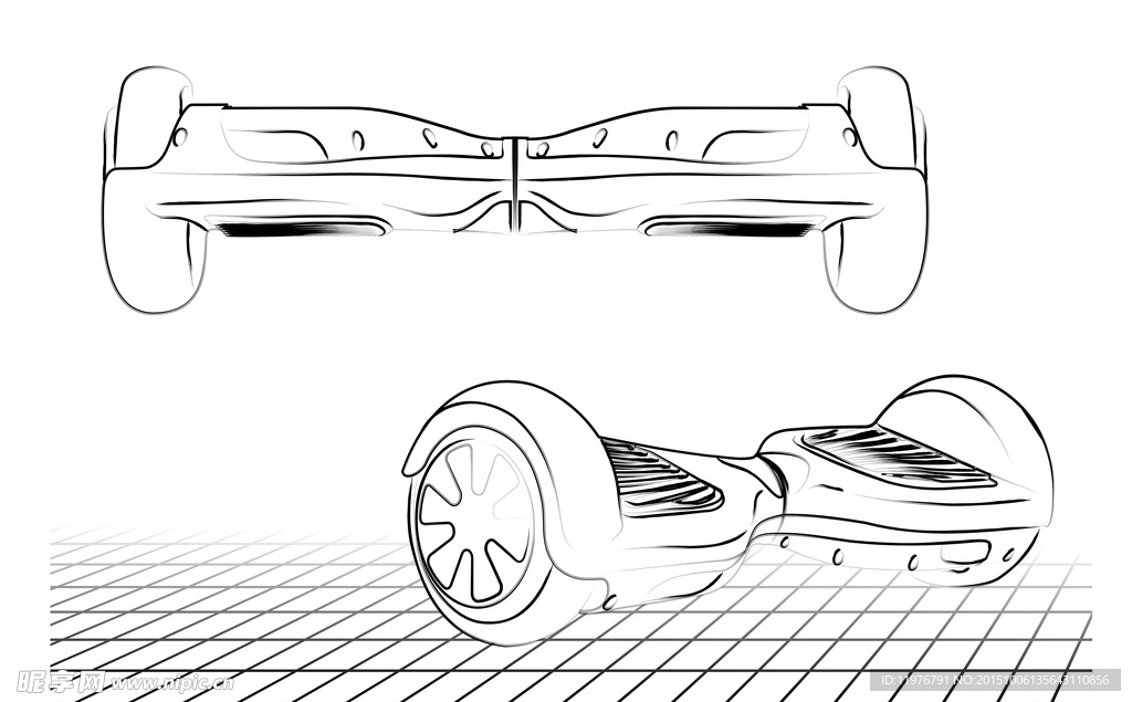 线描滑轮车
