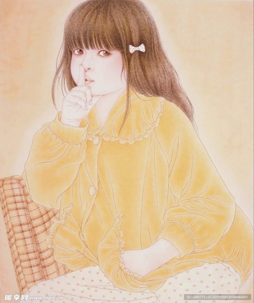 付洛红人物工笔画