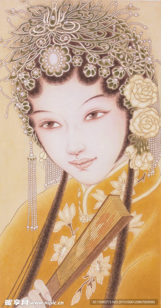 付洛红人物工笔画