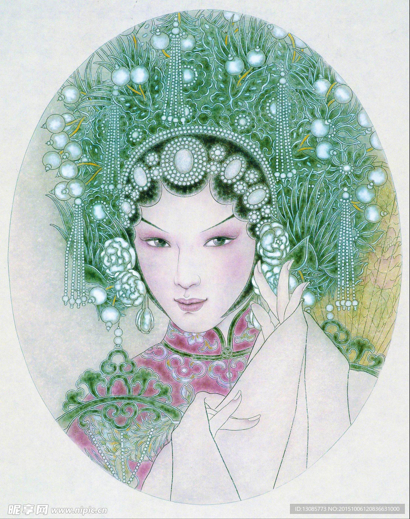 付洛红人物工笔画