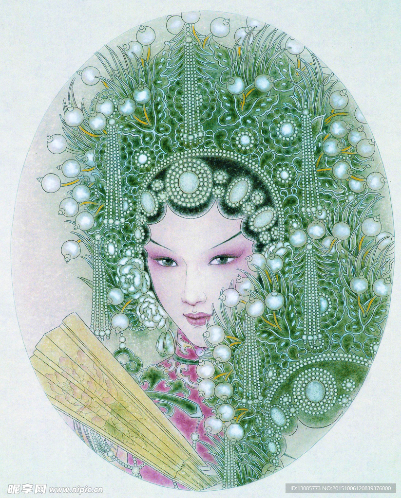 付洛红人物工笔画