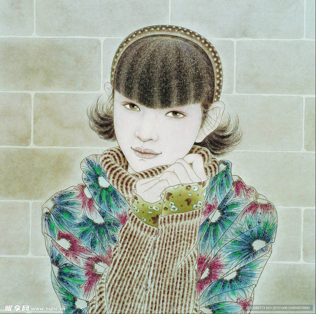 付洛红人物工笔画