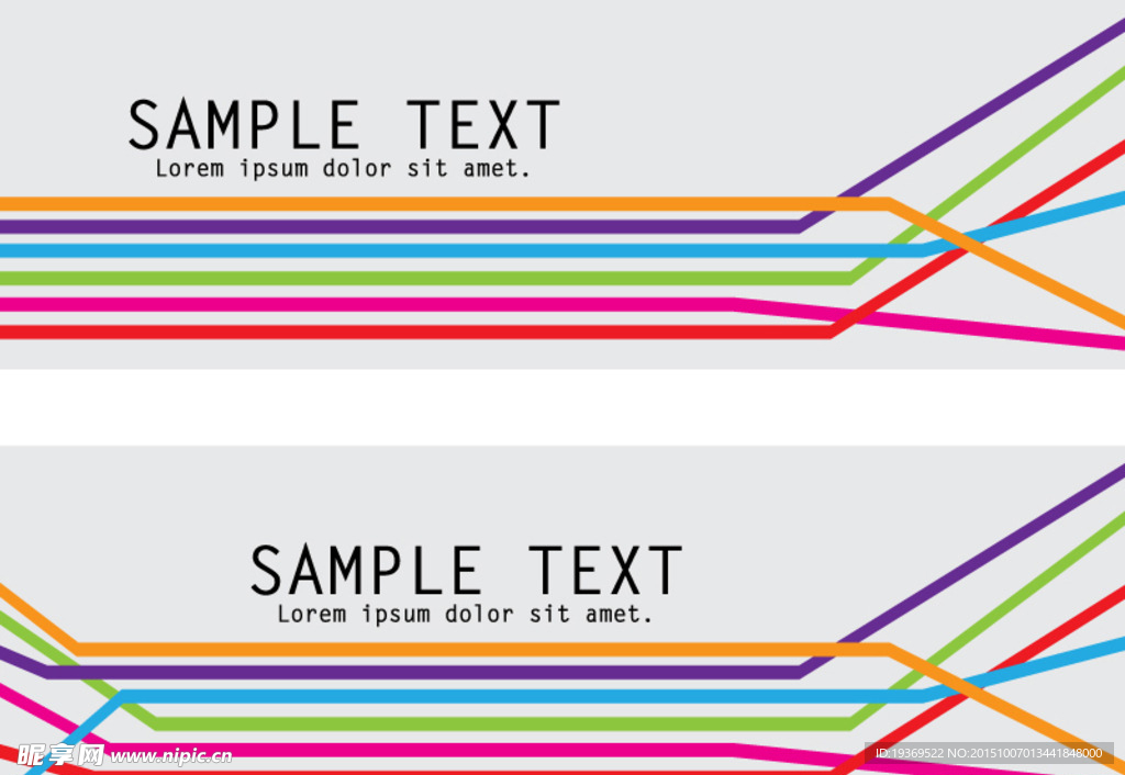 彩色线条banner矢量素材