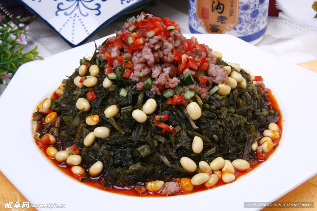 雪菜黄豆焖肉沫