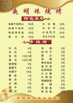 烧烤店菜单