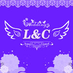 婚庆 紫色 结婚背景 花纹