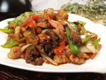 双椒肉段鲜蘑
