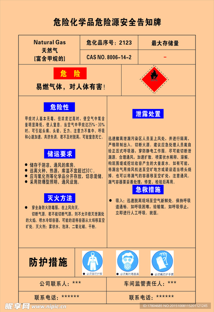 危险化学品危险源安全告知牌