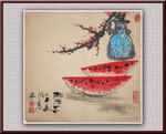 青石国画西瓜