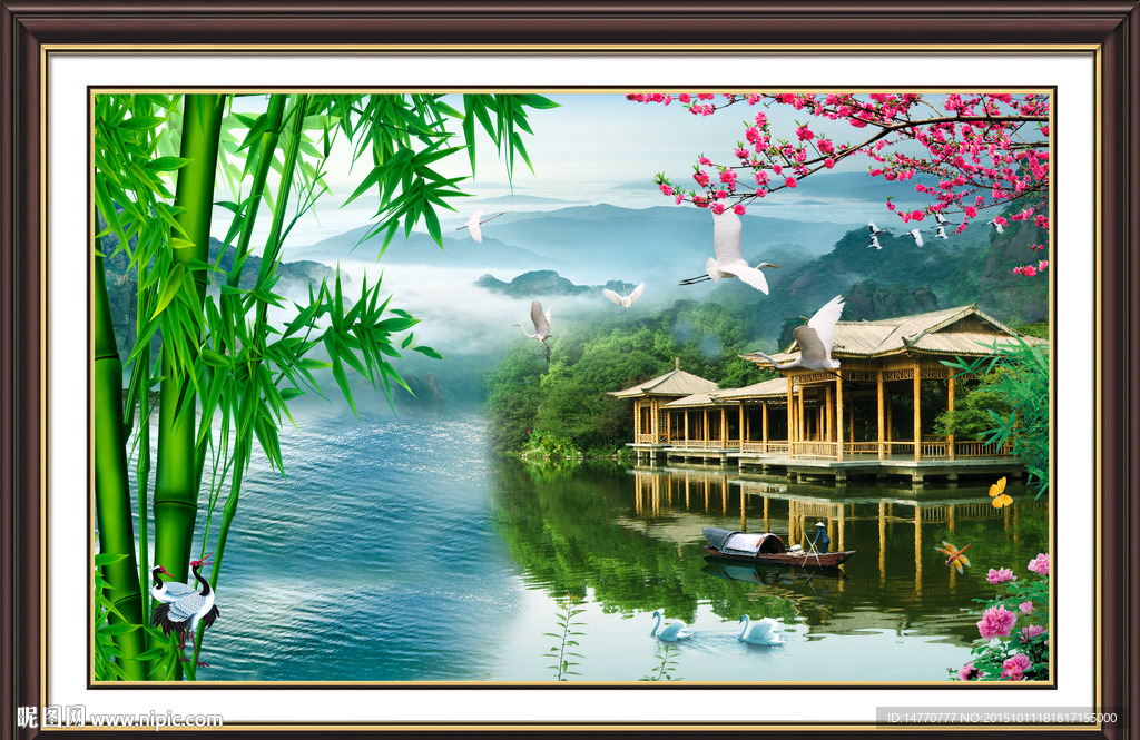 风景画 竹子图