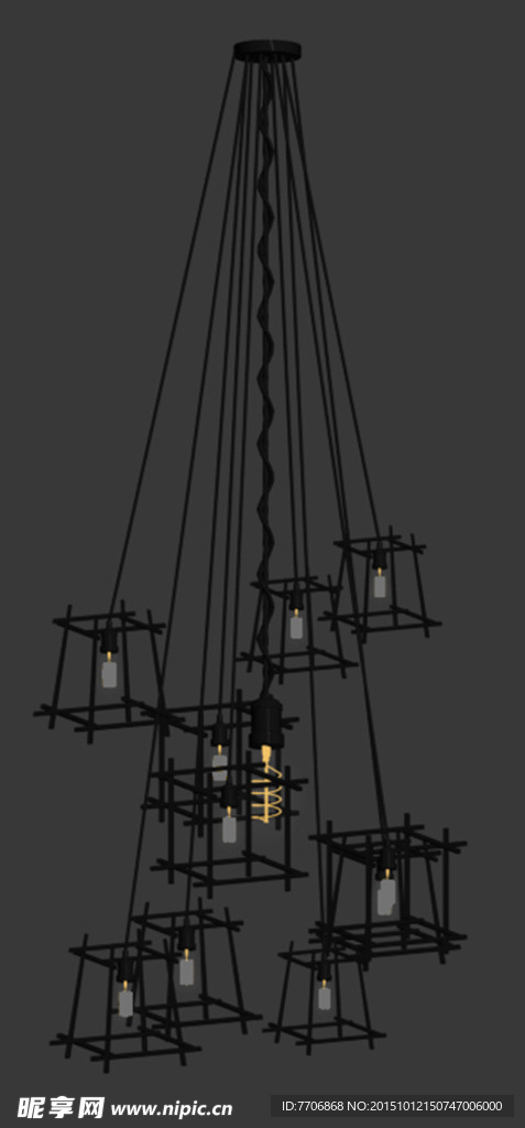 工业风组合吊灯