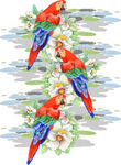 花朵与鹦鹉