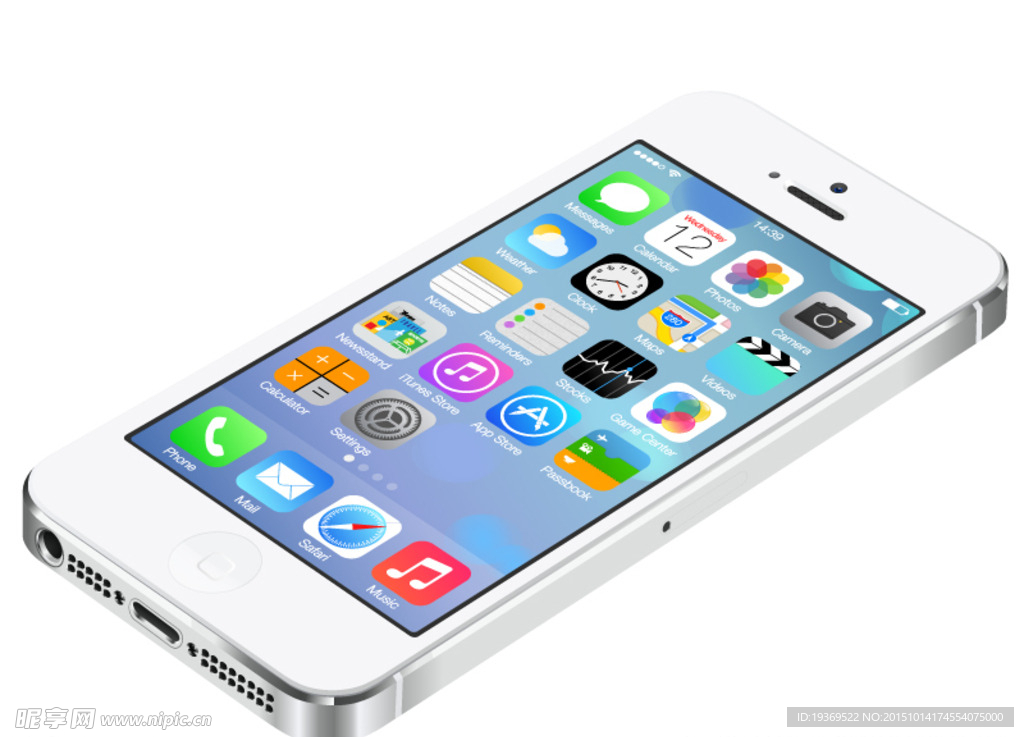 白色iphone5矢量素材