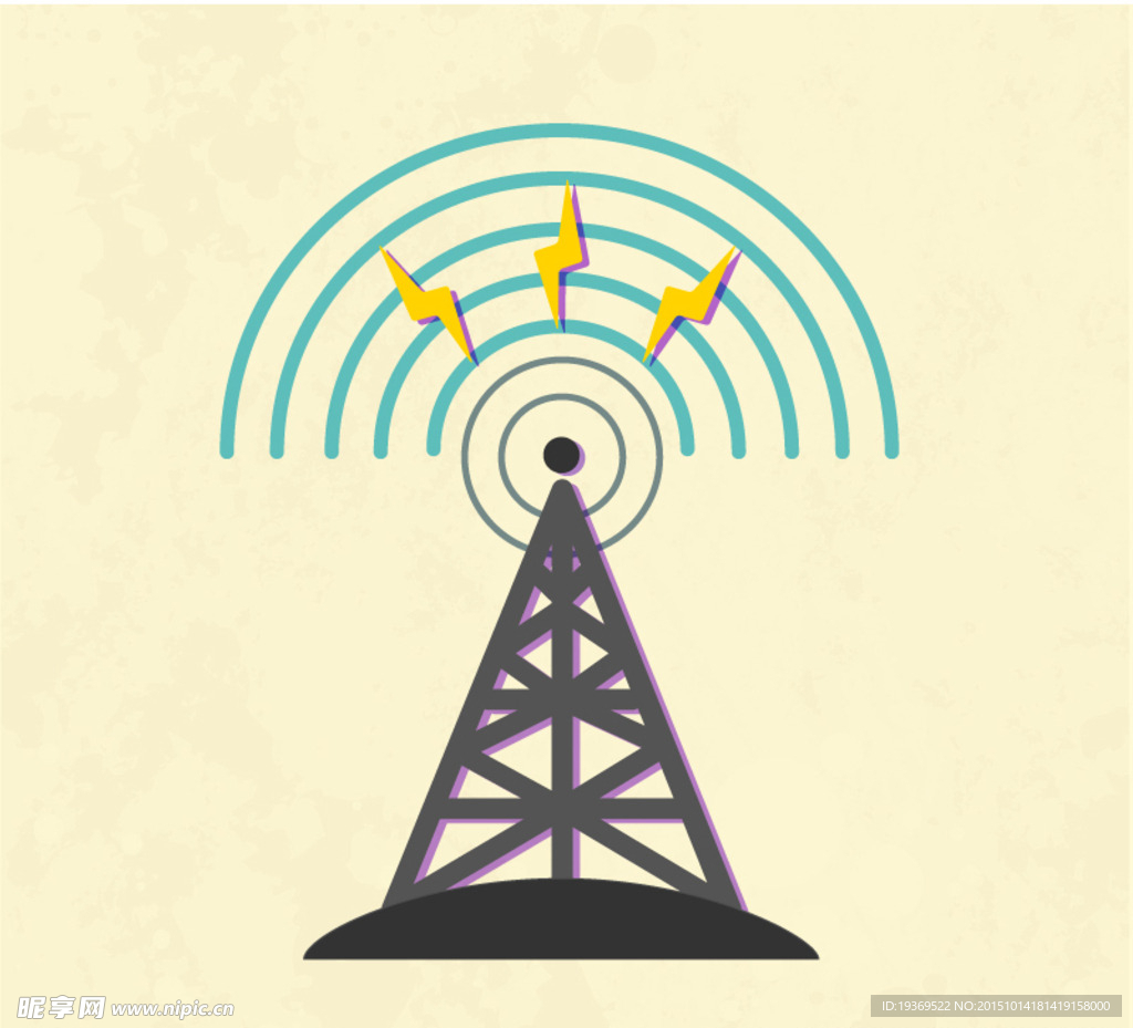 创意无线电塔设计矢量素材