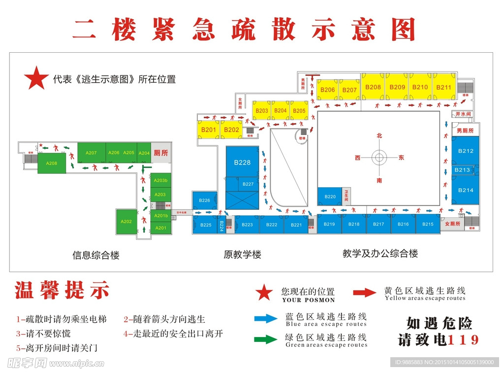 逃生示意图