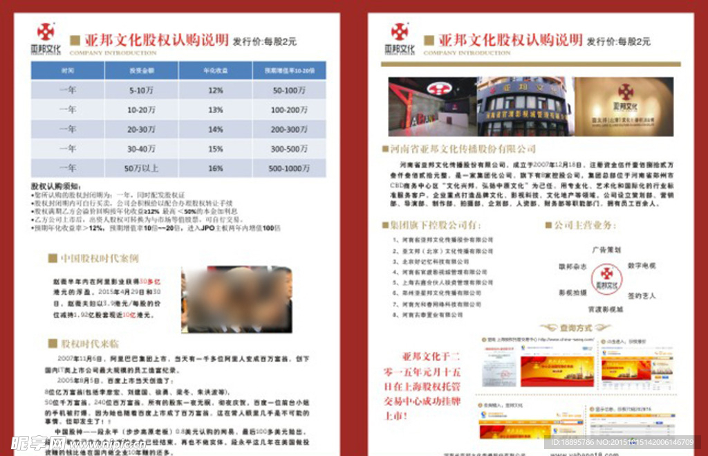金融股权彩页