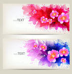 水彩花卉banner矢量素材