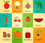 四季蔬菜水果矢量素材