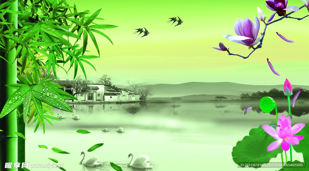 风景水墨画