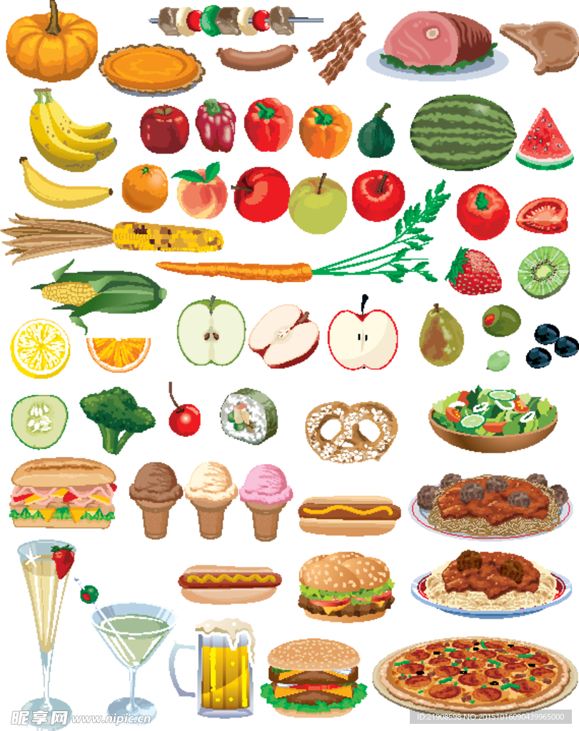 水果蔬菜食物矢量图大全