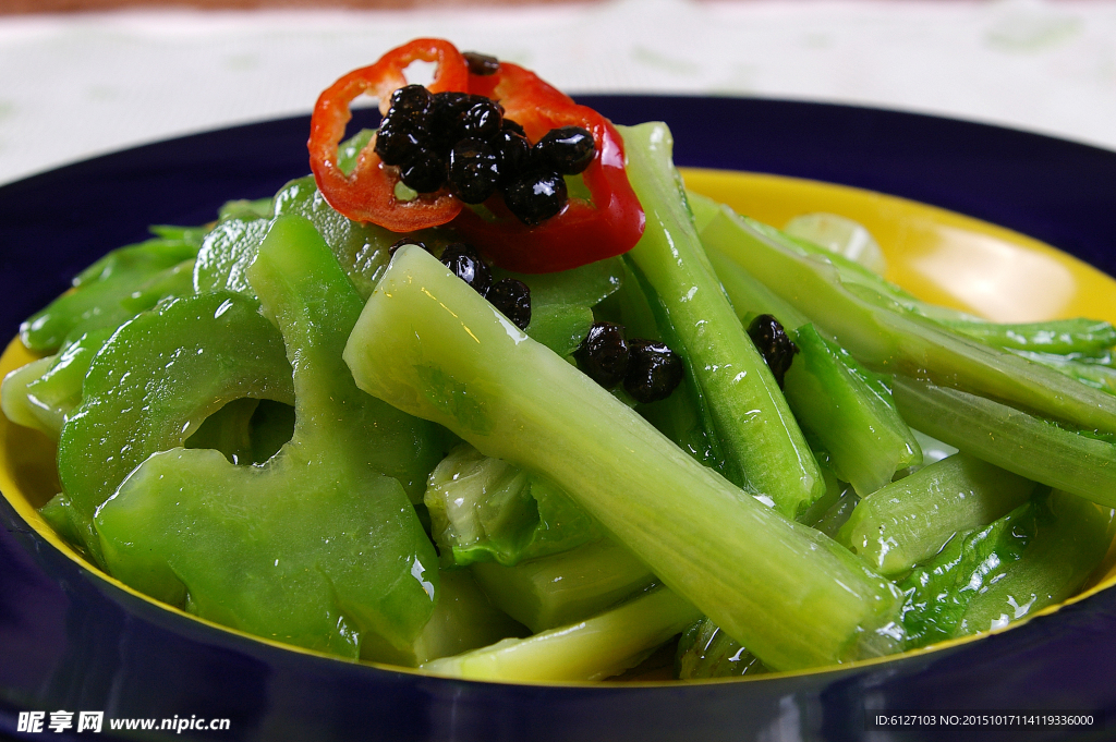 豉蒜炒苦瓜油麦菜