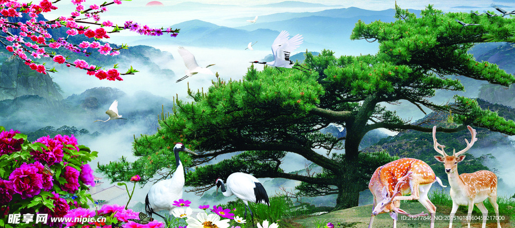 鹤鹿同春