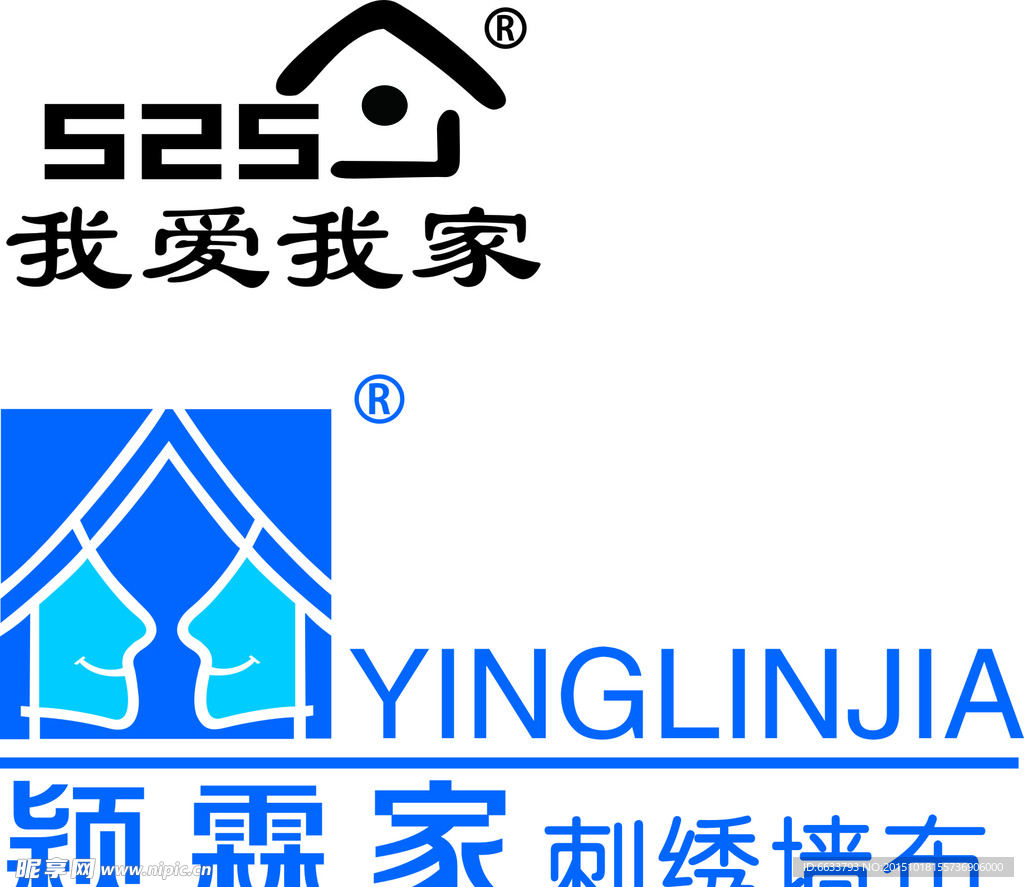 颖霖家刺绣墙布 LOGO