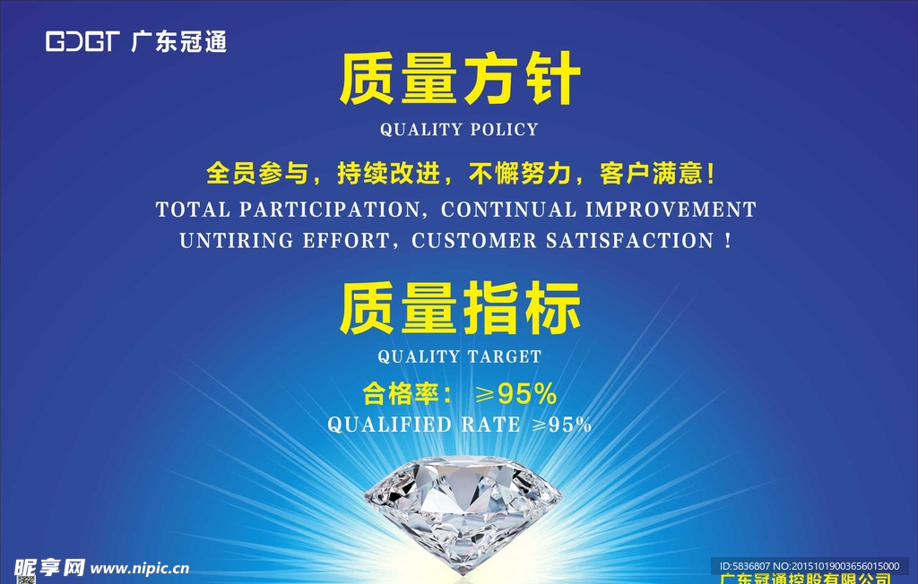 广东冠通质量方针