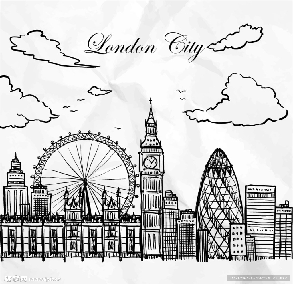 手绘伦敦城市